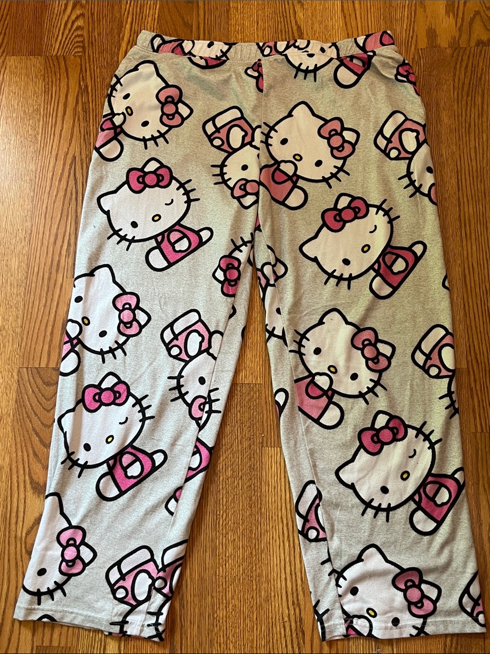 Hello Kitty Cream and Pink Pajama Bottoms